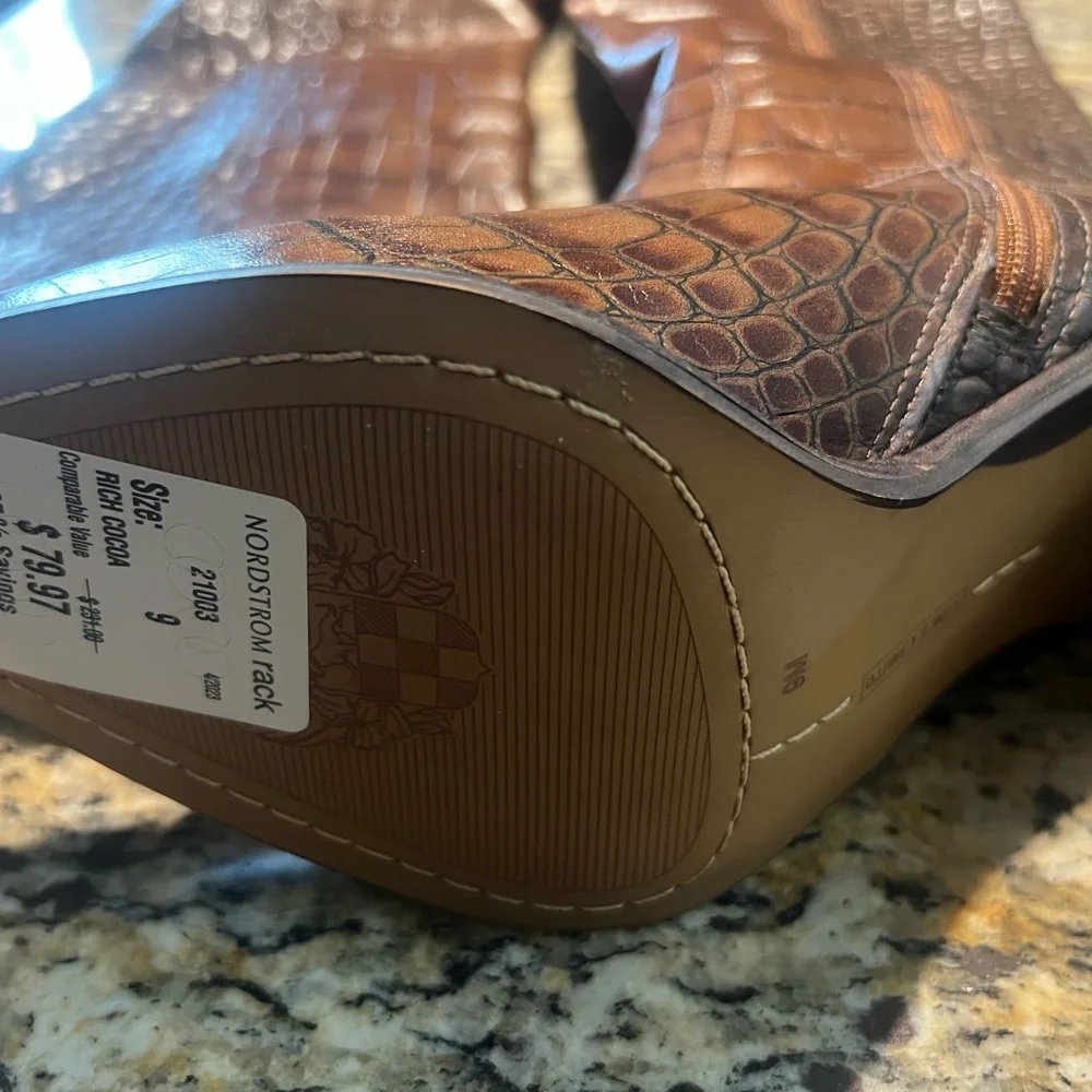 Vince Camuto x Fashion Jackson Tall Shaft Leather Boots Pearlanie - Cocoa - Picture 6 of 7